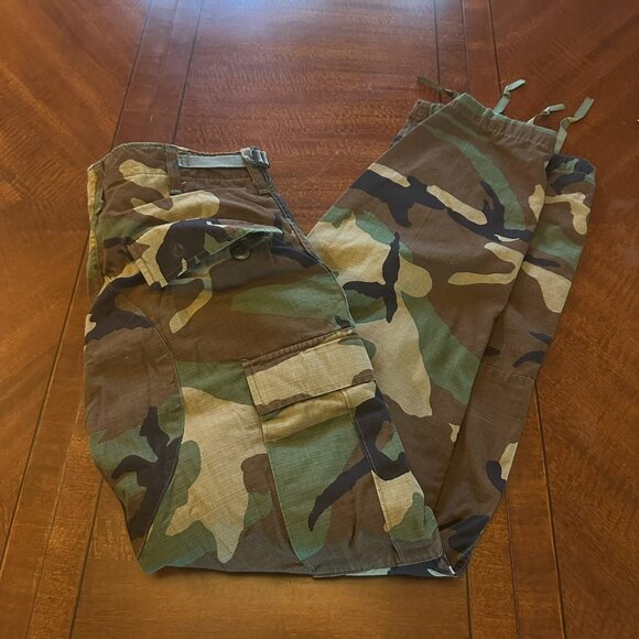 US Army Woodland Camo BDU Pants Ripstop Small Regular — 27–31 Waist / 29.5–32.5 - Picture 1 of 5